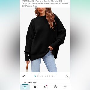 Small Black Womens Batwing Long Sleeve Sweater